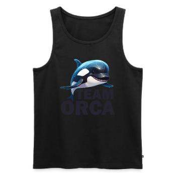 Team Orca - Embrace the Power of the Ocean's - Männer Premium Bio Tank Top - Schwarz - Vorne - AI Model Male 178 light (178cm)