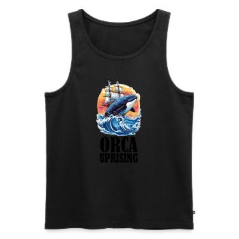 Join the Orca Uprising Inspired Killer Whale - Männer Premium Bio Tank Top - Schwarz - Vorne - AI Model Male 178 light (178cm)