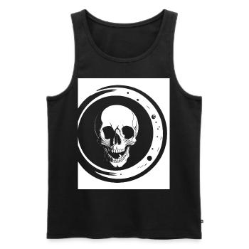 Horror Skull Skull Art Skull Gothic Heavy Metal - Men's Premium Organic Tank Top - black - Front - AI Model Male 178 light (178cm)