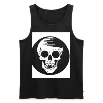 Horror Skull Skull Art Skull Gothic Heavy Metal - Men's Premium Organic Tank Top - black - Front - AI Model Male 178 light (178cm)