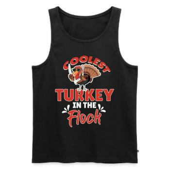 Coolest Turkey In The Flock - Männer Premium Bio Tank Top - Schwarz - Vorne - Michal (187cm)