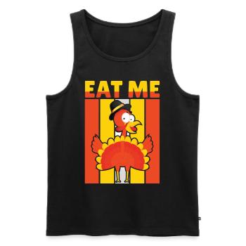 Eat Me Turkey Thanksgiving - Männer Premium Bio Tank Top - Schwarz - Vorne - AI Model Male 178 light (178cm)