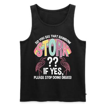 Do You See That Rainbow Stork - Männer Premium Bio Tank Top - Schwarz - Vorne - AI Model Male 178 light (178cm)