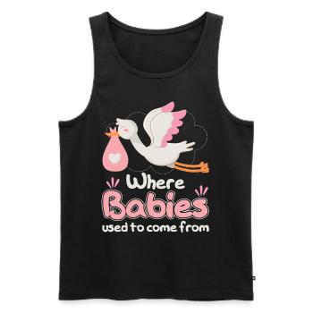 Where Babies Used To Come From Stork - Männer Premium Bio Tank Top - Schwarz - Vorne - AI Model Male 178 light (178cm)