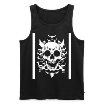 Horror Skull Skull Art Skull Gothic Heavy Metal - Men's Premium Organic Tank Top - black - Front - Michal (187cm)