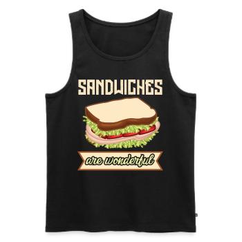 Sandwiches Are Wonderful - Männer Premium Bio Tank Top - Schwarz - Vorne - AI Model Male 178 light (178cm)