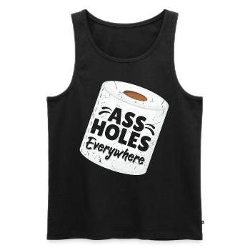 Assholes Everywhere Toilet Paper - Männer Premium Bio Tank Top - Schwarz - Vorne - AI Model Male 178 light (178cm)
