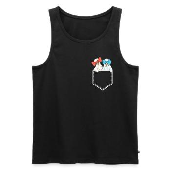 Funny silk chickens in the bag chicken chickens - Men's Premium Organic Tank Top - black - Front - AI Model Male 178 light (178cm)