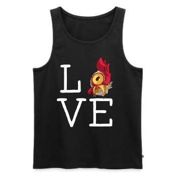 Drôle de conception de poulet d’amour avec des poulets drôles - Débardeur bio Premium Homme - noir - Devant - Michal (187cm)