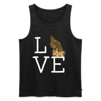 Chicken Love Chicken and Love Chicken Breeder Design - Men's Premium Organic Tank Top - black - Front - Michal (187cm)