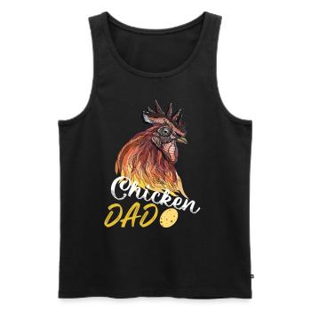 chicken dad lustiger Hühner Slogan Hahn Huhn Papa - Männer Premium Bio Tank Top - Schwarz - Vorne - Michal (187cm)