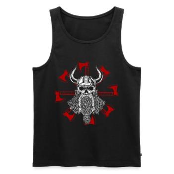 Viking warrior symbol sun Norse Germanic tribes - Men's Premium Organic Tank Top - black - Front - Michal (187cm)