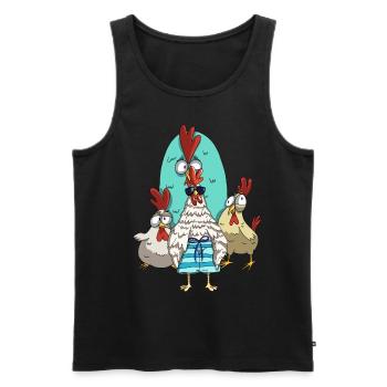 Lustige Hühner cooler Hahn Huhn Hühnerzüchter - Männer Premium Bio Tank Top - Schwarz - Vorne - Michal (187cm)