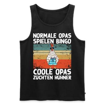 Coole Opas züchten Hühner Lustig Huhn Hahn Spruch - Männer Premium Bio Tank Top - Schwarz - Vorne - AI Model Male 178 light (178cm)