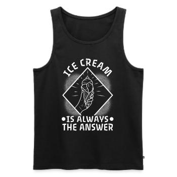 La crème glacée est toujours la réponse - Débardeur bio Premium Homme - noir - Devant - AI Model Male 178 light (178cm)