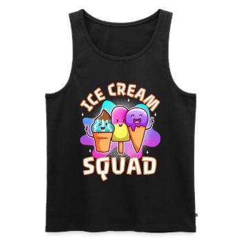 Ice cream squad - Männer Premium Bio Tank Top - Schwarz - Vorne - AI Model Male 178 light (178cm)