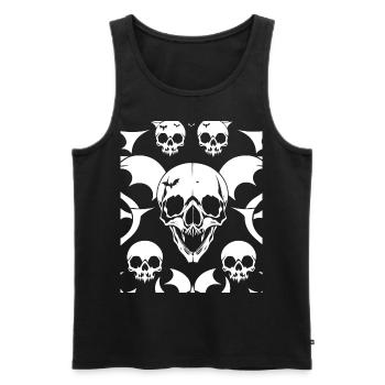 Horror Skull Skull Art Skull Gothic Heavy Metal - Men's Premium Organic Tank Top - black - Front - Michal (187cm)