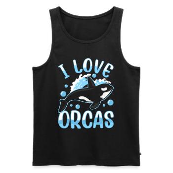 J’aime les orques Protéger les orques de mer - Débardeur bio Premium Homme - noir - Devant - Michal (187cm)