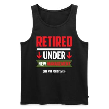 Under new management, see Wife Pension for details - Men's Premium Organic Tank Top - black - Front - Michal (187cm)