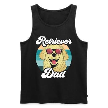 Retriever Papa Retrievers Pet Sayings Dog - Men's Premium Organic Tank Top - black - Front - Michal (187cm)