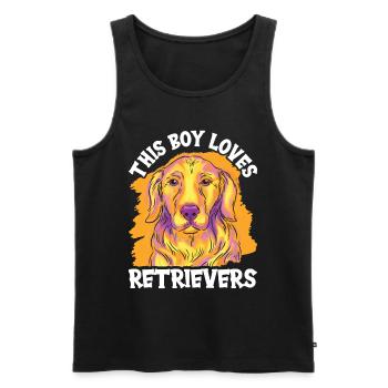 Dieser Junge Liebt Retriever Retrievers Hund - Männer Premium Bio Tank Top - Schwarz - Vorne - Michal (187cm)
