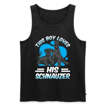 Ce garçon aime ses Schnauzer Schnauzers - Débardeur bio Premium Homme - noir - Devant - Michal (187cm)