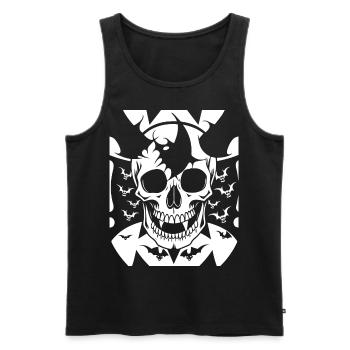 Horror Schädel Schädel Kunst Schädel Gothic Heavy Metal - Männer Premium Bio Tank Top - Schwarz - Vorne - AI Model Male 178 light (178cm)