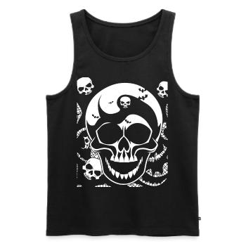 Horror Skull Skull Art Skull Gothic Heavy Metal - Men's Premium Organic Tank Top - black - Front - Michal (187cm)