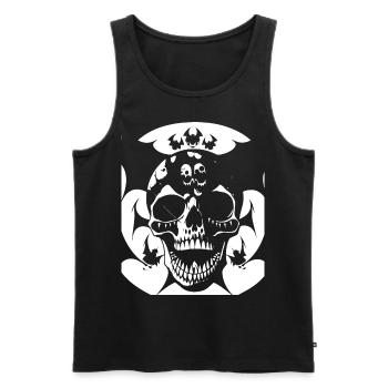 Horreur Crâne Crâne Art Crâne Gothique Heavy Metal - Débardeur bio Premium Homme - noir - Devant - Michal (187cm)