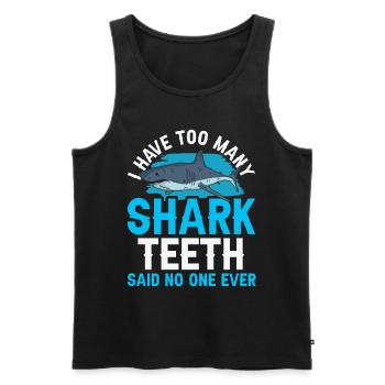 Personne n’a jamais dit trop de dents de requin - Débardeur bio Premium Homme - noir - Devant - Michal (187cm)
