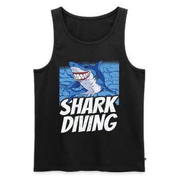 Shark Diving Shark Diving Shark Shark Shark - Men's Premium Organic Tank Top - black - Front - AI Model Male 178 light (178cm)