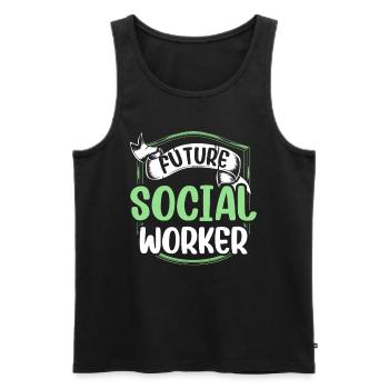 Future Social Worker Profession Social Worker - Men's Premium Organic Tank Top - black - Front - Michal (187cm)