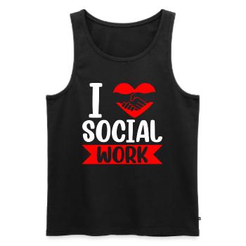 Ich Liebe Sozialarbeit Ausbildung Sozialarbeiter - Männer Premium Bio Tank Top - Schwarz - Vorne - Michal (187cm)