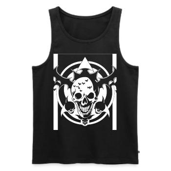 Horror Skull Skull Art Skull Gothic Heavy Metal - Men's Premium Organic Tank Top - black - Front - Michal (187cm)