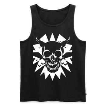 Horror Schädel Schädel Kunst Schädel Gothic Heavy Metal - Männer Premium Bio Tank Top - Schwarz - Vorne - AI Model Male 178 light (178cm)