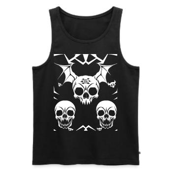 Horror Skull Skull Art Skull Gothic Heavy Metal - Men's Premium Organic Tank Top - black - Front - AI Model Male 178 light (178cm)
