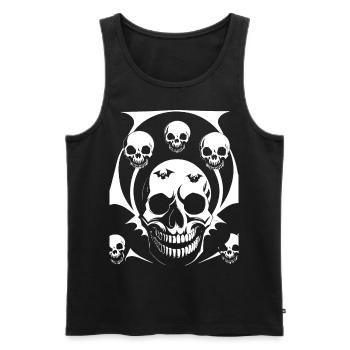 Horreur Crâne Crâne Art Crâne Gothique Heavy Metal - Débardeur bio Premium Homme - noir - Devant - AI Model Male 178 light (178cm)