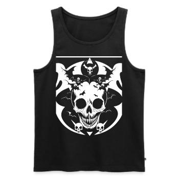 Horreur Crâne Crâne Art Crâne Gothique Heavy Metal - Débardeur bio Premium Homme - noir - Devant - Michal (187cm)