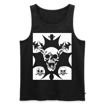 Horreur Crâne Crâne Art Crâne Gothique Heavy Metal - Débardeur bio Premium Homme - noir - Devant - Michal (187cm)