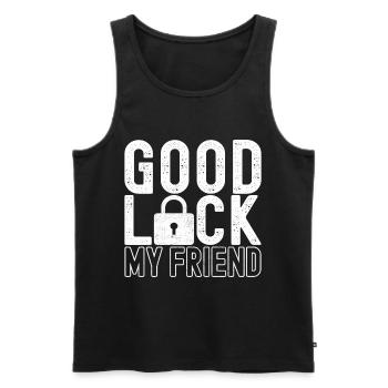 Schlüsseldienst Locksmith Dietrich - Männer Premium Bio Tank Top - Schwarz - Vorne - AI Model Male 178 light (178cm)