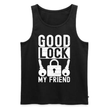 Schlüsseldienst Locksmith Dietrich - Männer Premium Bio Tank Top - Schwarz - Vorne - AI Model Male 178 light (178cm)