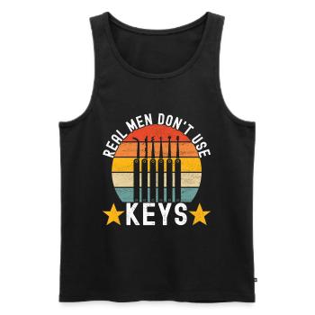 Schlüsseldienst Locksmith Dietrich - Männer Premium Bio Tank Top - Schwarz - Vorne - AI Model Male 178 light (178cm)