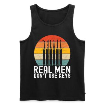 Schlüsseldienst Locksmith Dietrich - Männer Premium Bio Tank Top - Schwarz - Vorne - AI Model Male 178 light (178cm)