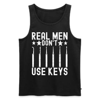 Schlüsseldienst Locksmith Dietrich - Männer Premium Bio Tank Top - Schwarz - Vorne - AI Model Male 178 light (178cm)