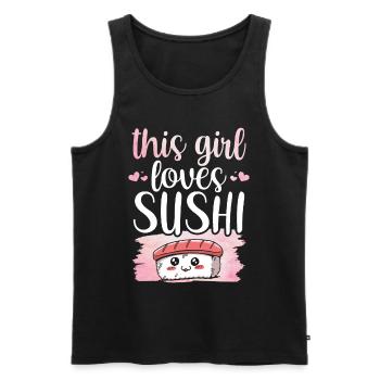 This girl loves sushi fan food lover - Men's Premium Organic Tank Top - black - Front - Michal (187cm)