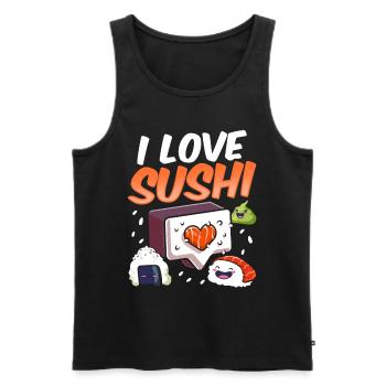I love sushi sayings food lover fan - Men's Premium Organic Tank Top - black - Front - AI Model Male 178 light (178cm)