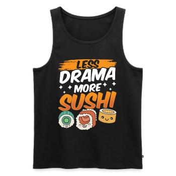 Moins de drame Plus de sushis Fan Lovers Nourriture - Débardeur bio Premium Homme - noir - Devant - Michal (187cm)