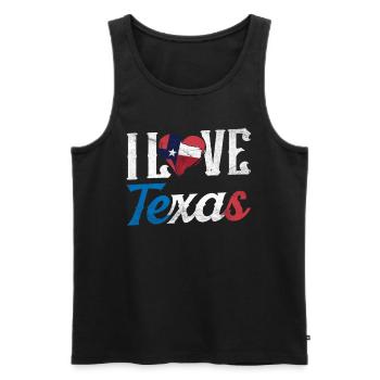 Ich Liebe Texas Sprüche Texanisch Texaner Stolz - Männer Premium Bio Tank Top - Schwarz - Vorne - AI Model Male 178 light (178cm)