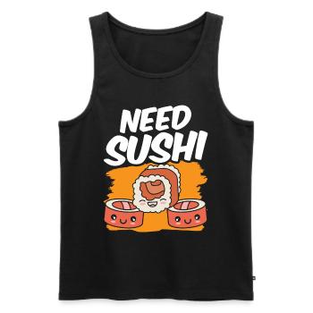 Need Sushi Lover Fan Food Sayings - Men's Premium Organic Tank Top - black - Front - AI Model Male 178 light (178cm)