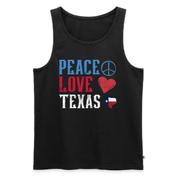 Frieden Liebe Texas Texanisch Texaner Stolz - Männer Premium Bio Tank Top - Schwarz - Vorne - AI Model Male 178 light (178cm)